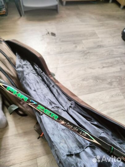 Набор:карповое удилище 3 шт, чехол, подсак,снасти