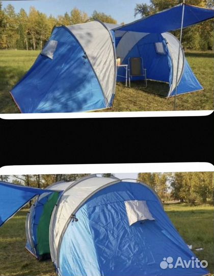 Палатка туристическая 4 местная 2 комнаты с тамбуром