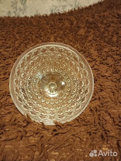 Масленица с крышкой,конфетница, хрусталь СССР