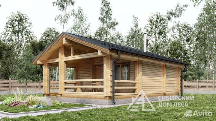 Баня 6,2х9,3 из профилированного бруса