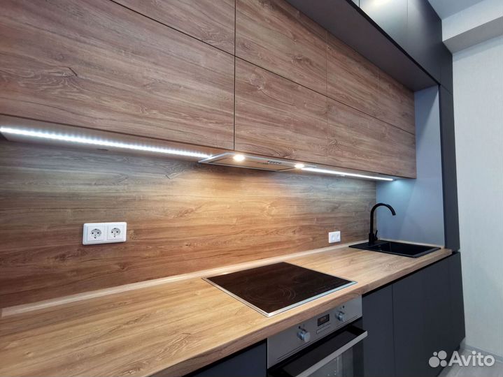 Прямая кухня с мдф фасадами