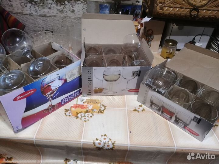 Хрустальные фужеры, стопки, стаканы