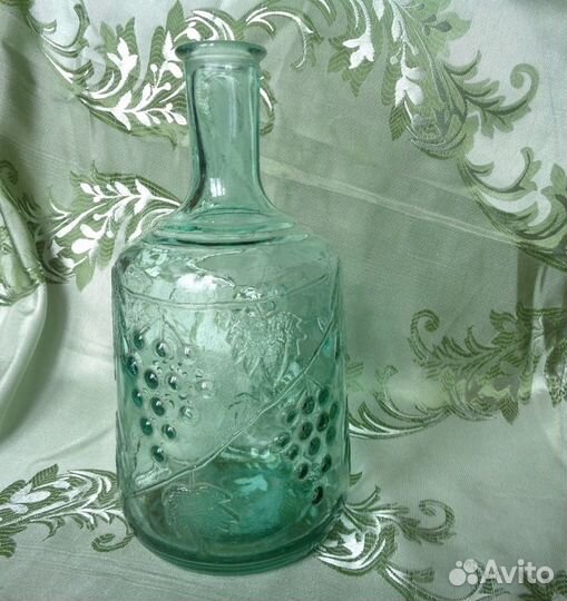 Графин СССР Оригинальный зелёное стекло