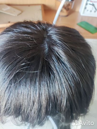 Система парик из натуральных волос с челкой