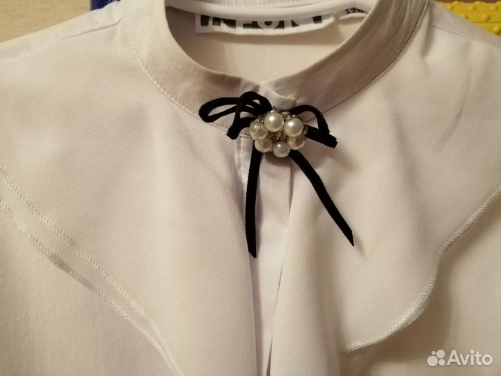 Блузка белая школьная 128