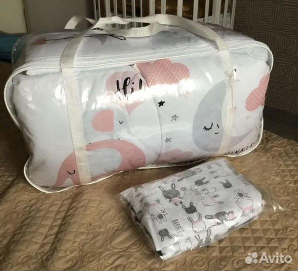 Бортики в детскую кроватку для девочки