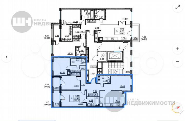 4-к. квартира, 90,5 м², 9/11 эт.