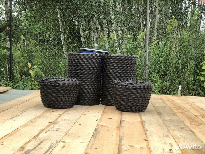 Комплект кашпо Венге (ротанг)