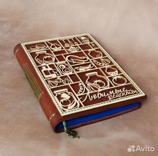 Блокнот для записи кулинарный рецептов из кожи