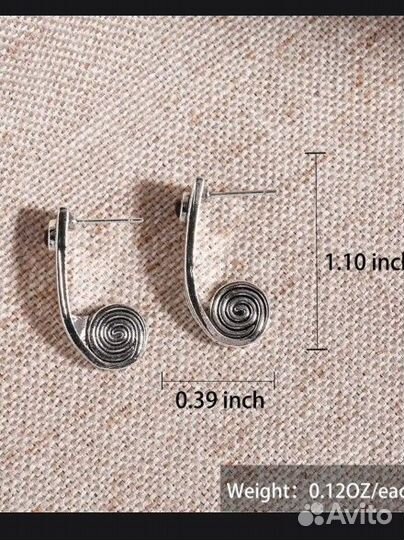 Серьги серебряные улитки