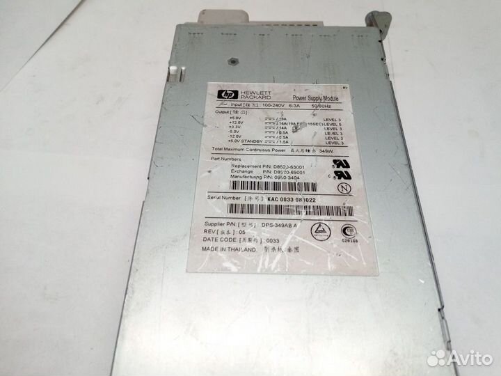 Блок питания серверный HP 349W DPS-349AB