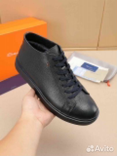 Полуботинки Santoni из натуральной кожи для комфортных дней