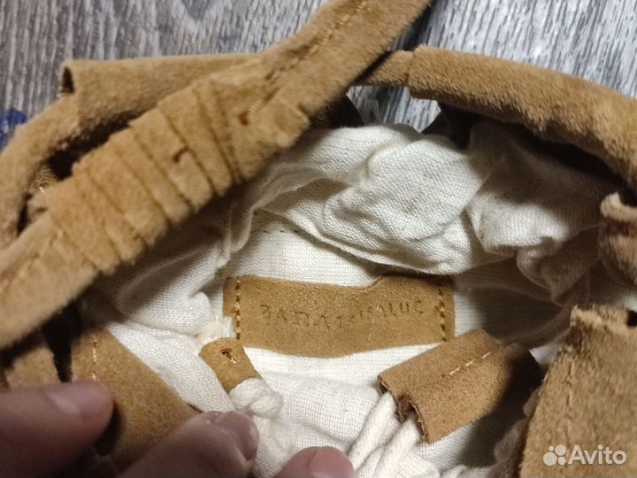 Сумка тоут zara натуральная замша