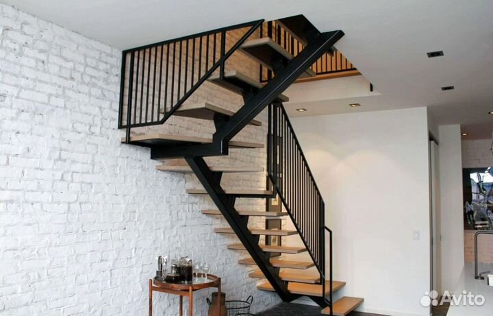 Лестница прямая дизайн 4498