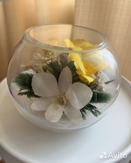 Стабилизированные цветы в стекле