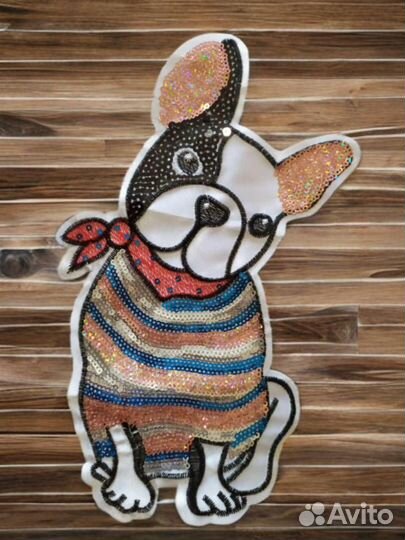 Вышивка наклейка объемная патч Собака