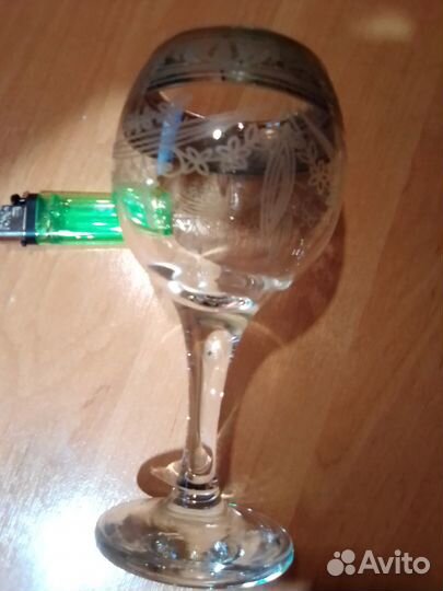 Бокал и рюмка Гусь хрустальный