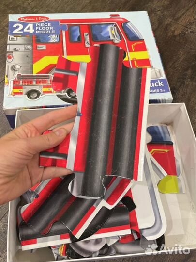 Машина пожарная гигантский пазл