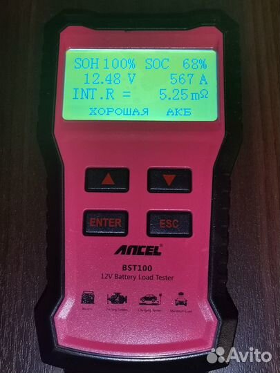 Тестер аккумуляторов ancel BST100 BT-360