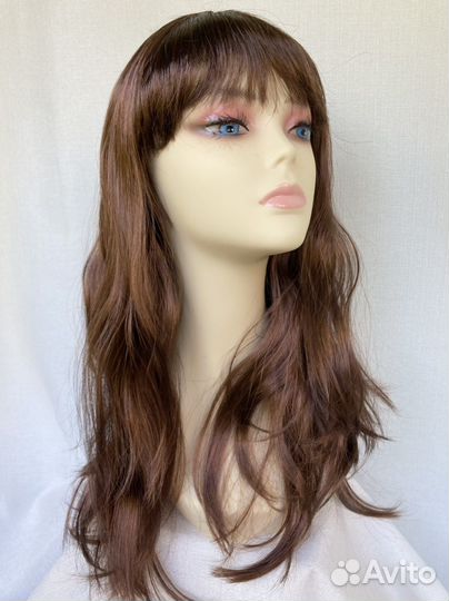 Парик каштан с чёлкой