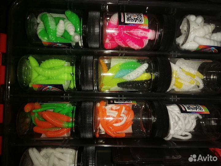 Набор силиконовых приманок+ коробка слай бокс