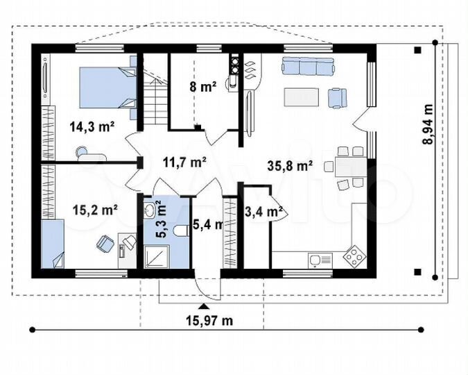 Дом 210 м² на участке 12 сот.