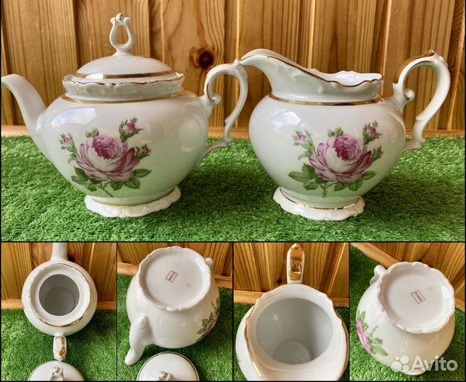 Фарфор СССР Чайник молочник сахарница Лфз Дулево