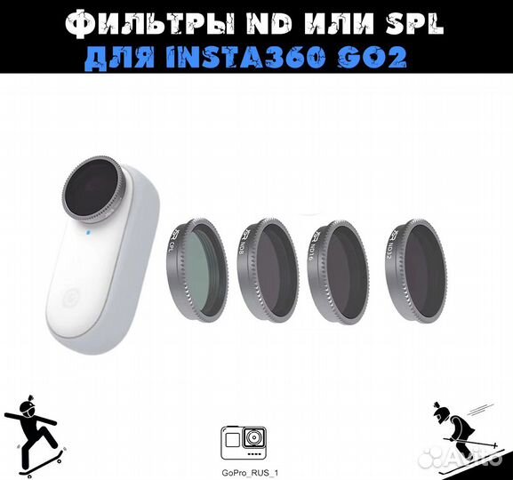 Фильтр ND8, ND16, ND32, SPL для insta360 Go2