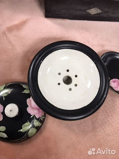 Антикварный набор. Шкатулка и тарелочка. Англия