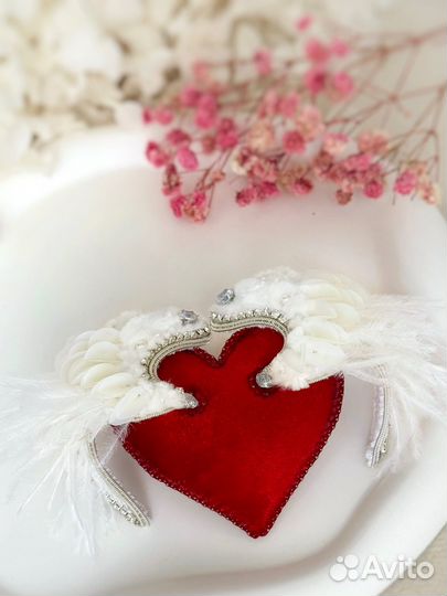 Брошь сердце 3D