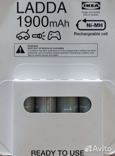 Аккумуляторные батарейки икеа AA 1900mAh