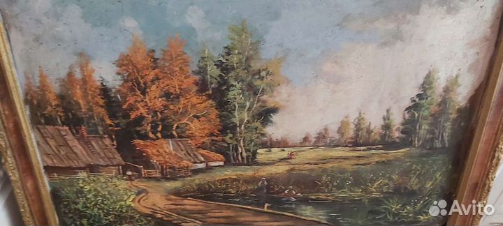 Картина маслом на холсте старинная