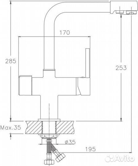 Смеситель для кухни Haiba HB088-8 HB70088-8 с п