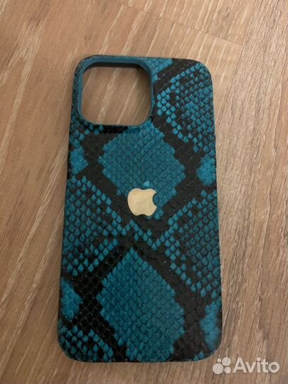 Чехол на iPhone13 14 15 pro max из кожи питона