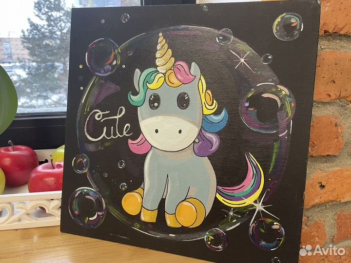 Единорог Живопись на холсте, картина лошадка