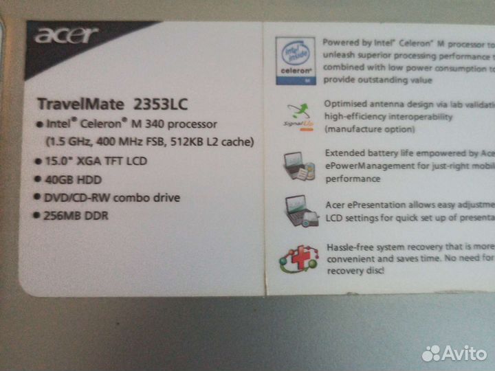 Ноутбук Acer Travel Mate 2350 series