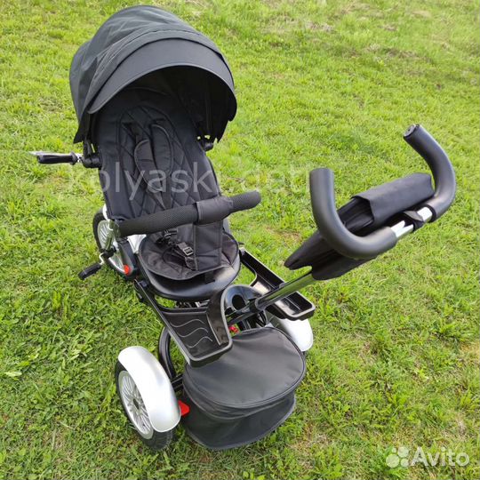 Трехколесный велосипед-коляска Luxmom черный