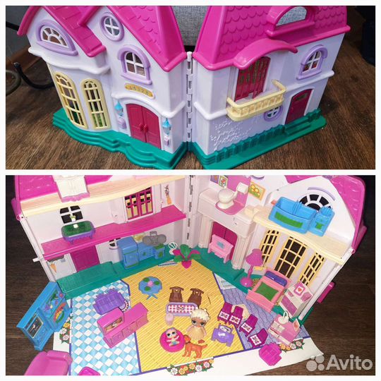 Домик кукольный с мебелью