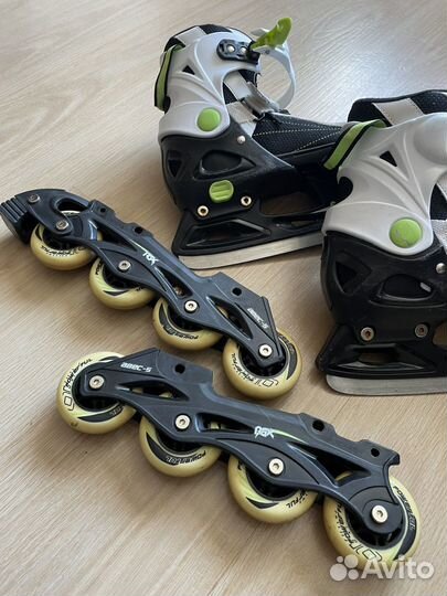Ролики, коньки 2 в 1 раздвижные