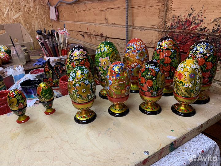 Яйцо сувенирное пасхальное хохломское