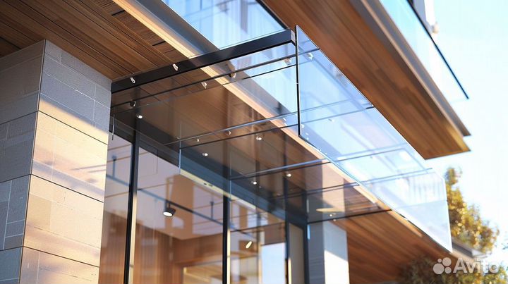 Стеклянный козырек, навес