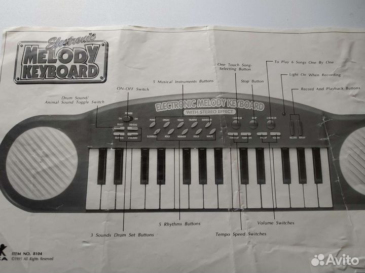 Детский Синтезатор без микрофона electronic melodi