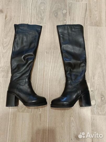Сапоги ботфорты натуральная кожа еврозима