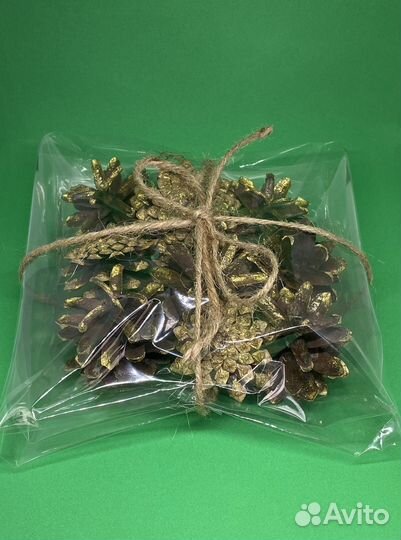 Шишки сосновые для новогоднего декора упак. 9 шт