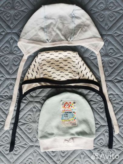 Чепчики, шапка, стоимость за 3 шт