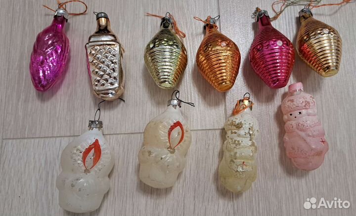 Елочные игрушки СССР стекло