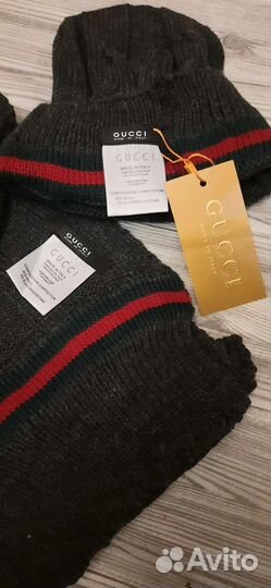 Новый комплект шапка и шарф Gucci