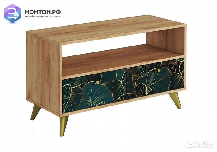 Тумба под тв Фьюжн tropical / дуб крафт золотой