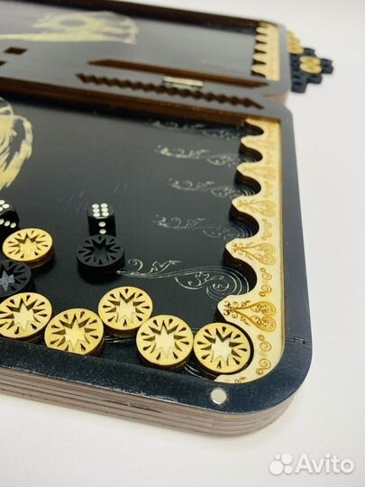 Нарды новые большие подарочные с волком и орлом