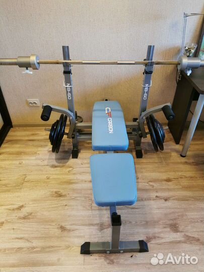 Стойка для штанги, штанга, блины